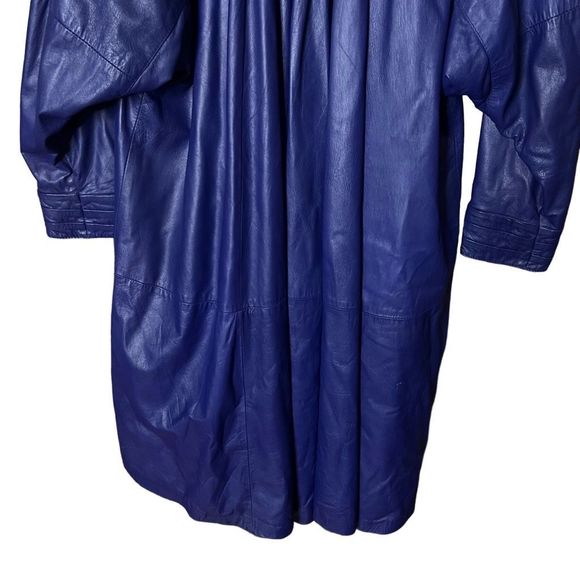 VTG Remy Made In USA Long Leather Coat Small - Picture 6 of 9